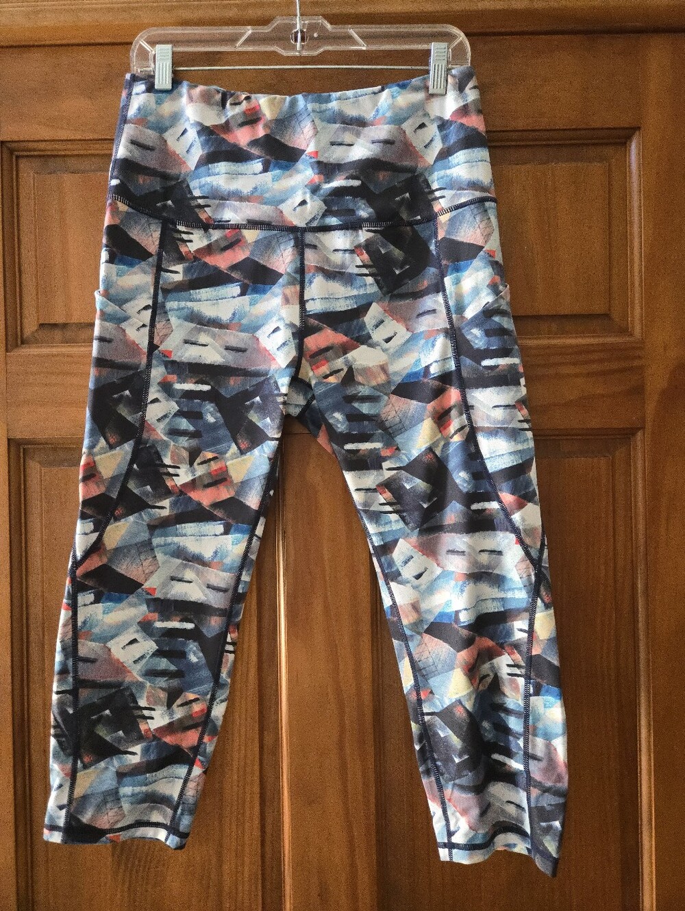 Ododos Capri Leggings With Side Pockets Multi Color Size XL